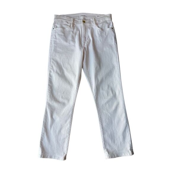 FRAME Le High Ankle Straight Jeans In white Size 31/12 - Picture 5 of 9